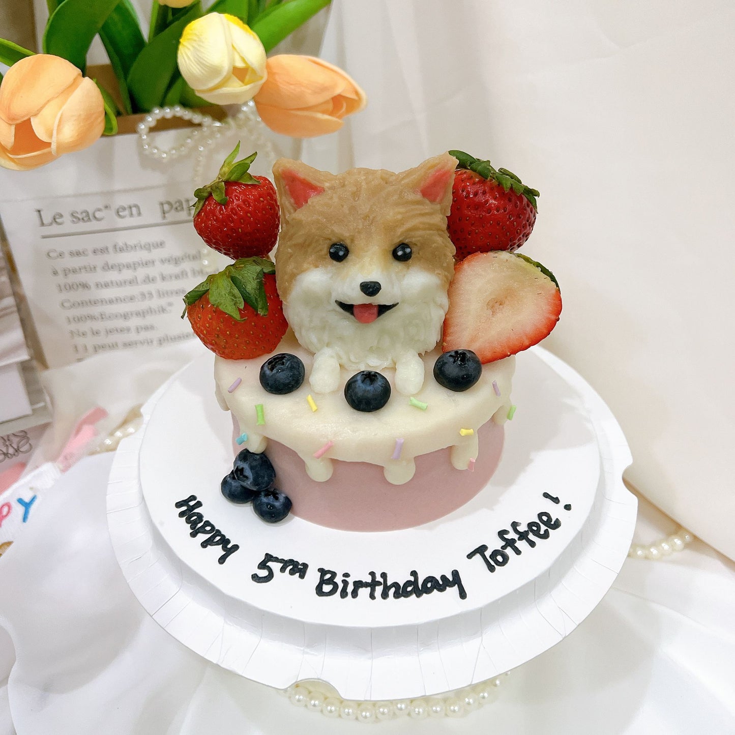 3D Customized Dog/Cat Berries Cake