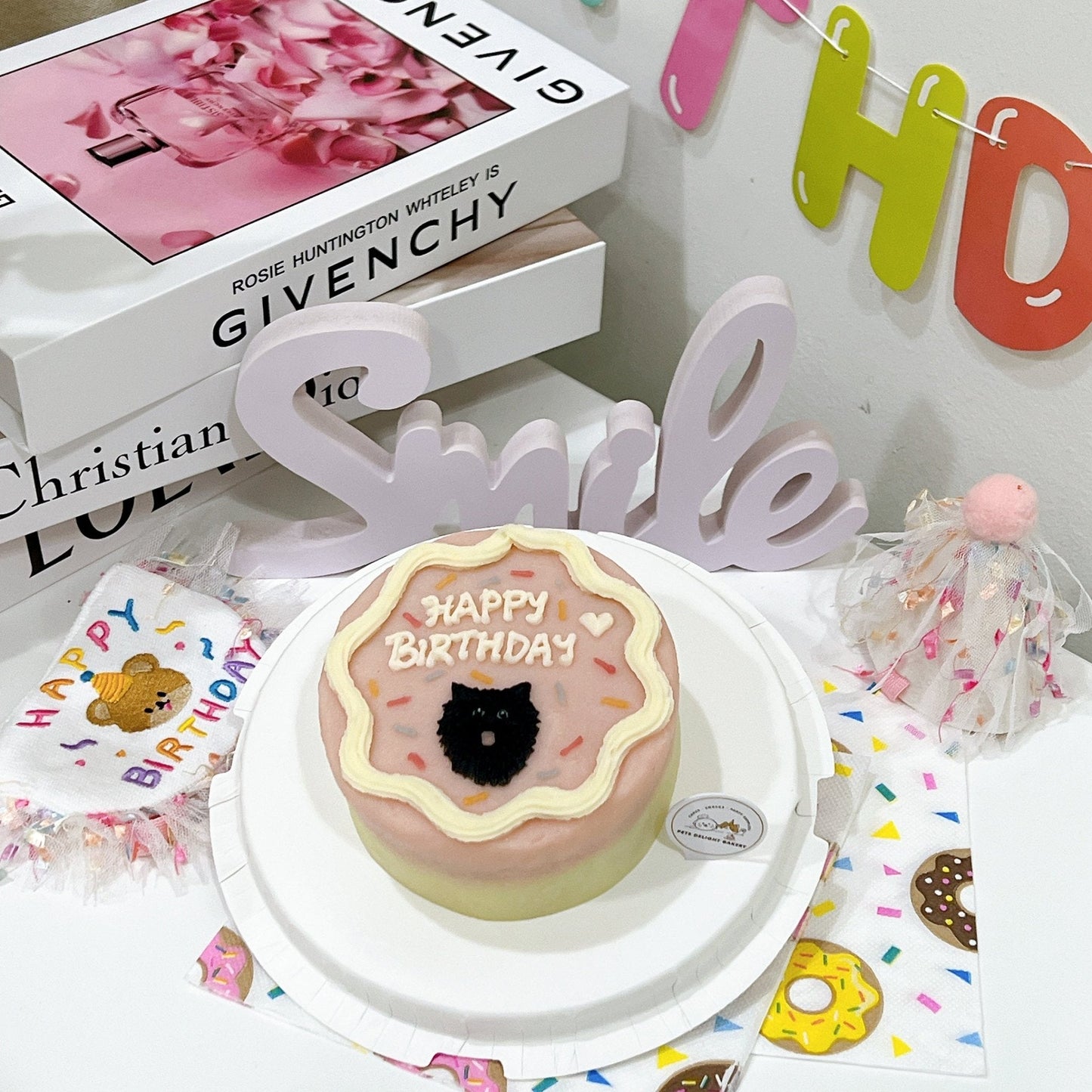 2D Custom Cat/Kitten Birthday Cake - Pets Delight Bakery Pte Ltd