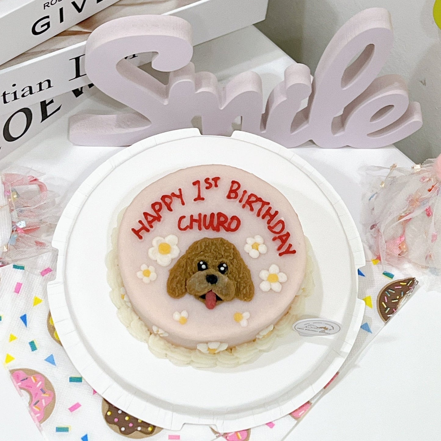 2D Custom Dog/Cat Daisy Cake - Pets Delight Bakery Pte Ltd