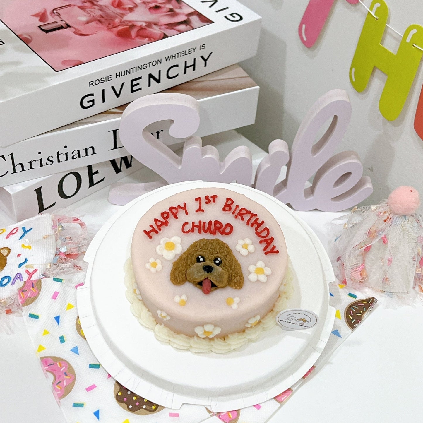 2D Custom Dog/Cat Daisy Cake - Pets Delight Bakery Pte Ltd