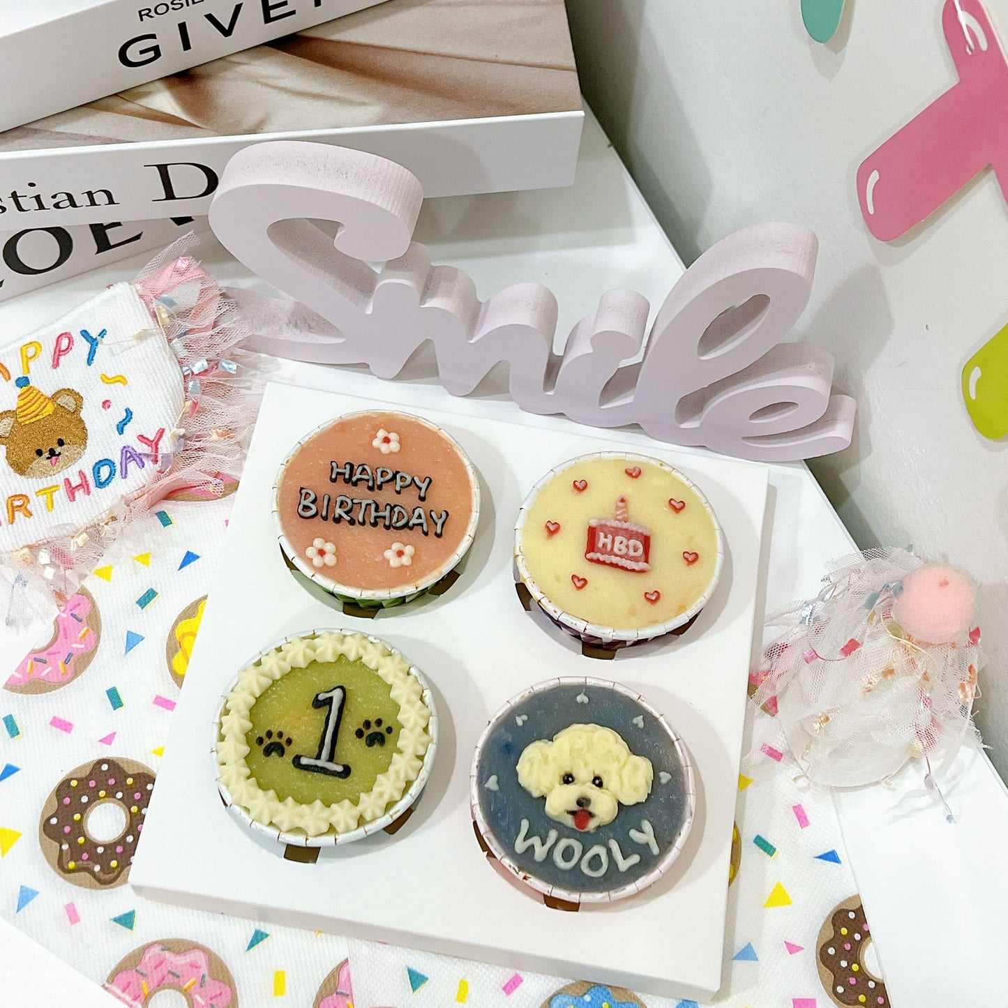 2D Dog face Pupcakes set - Pets Delight Bakery Pte Ltd