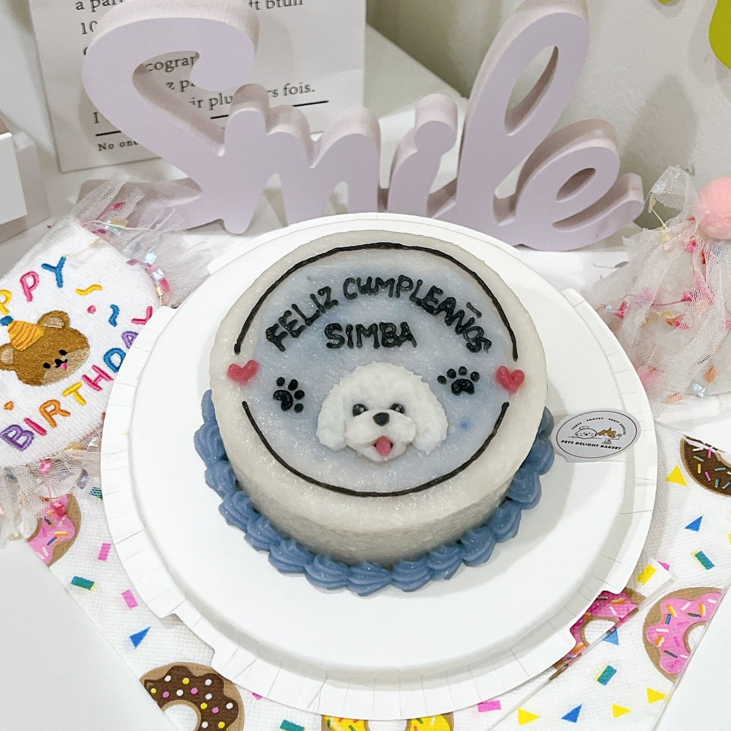 2D Dog Minimalist Cake - Pets Delight Bakery Pte Ltd