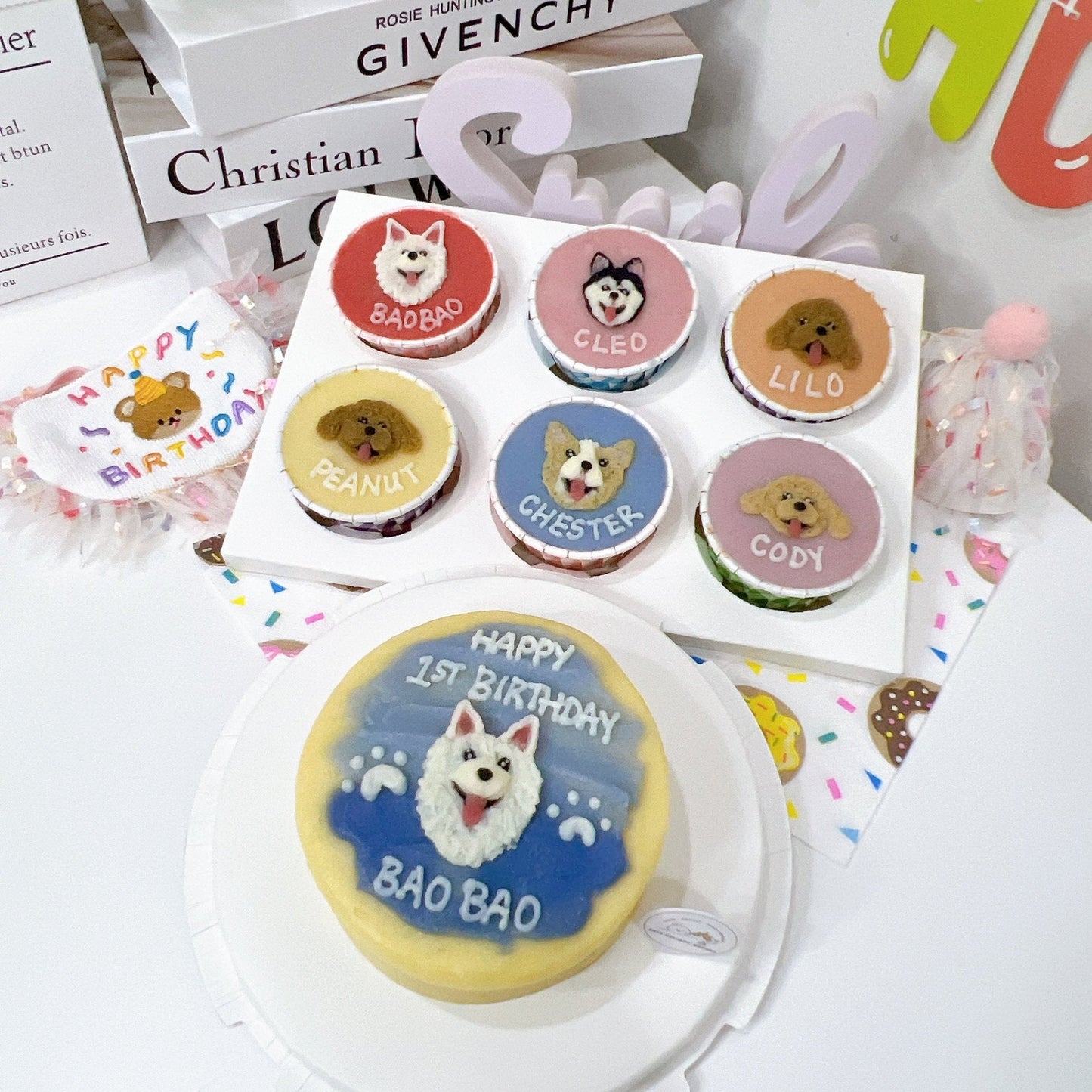2D Dog/Cat Cake + 2D Cupcake Bundle Set - Pets Delight Bakery Pte Ltd