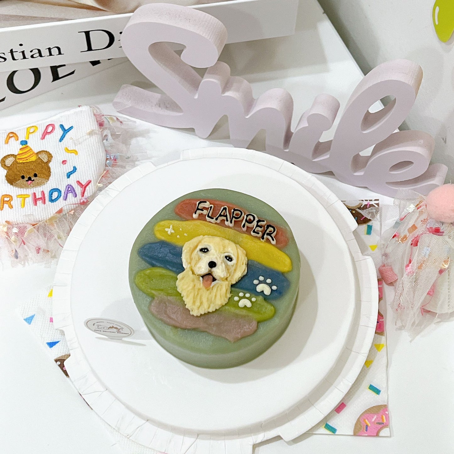 2D Dog/Cat Rainbow Cake - Pets Delight Bakery Pte Ltd