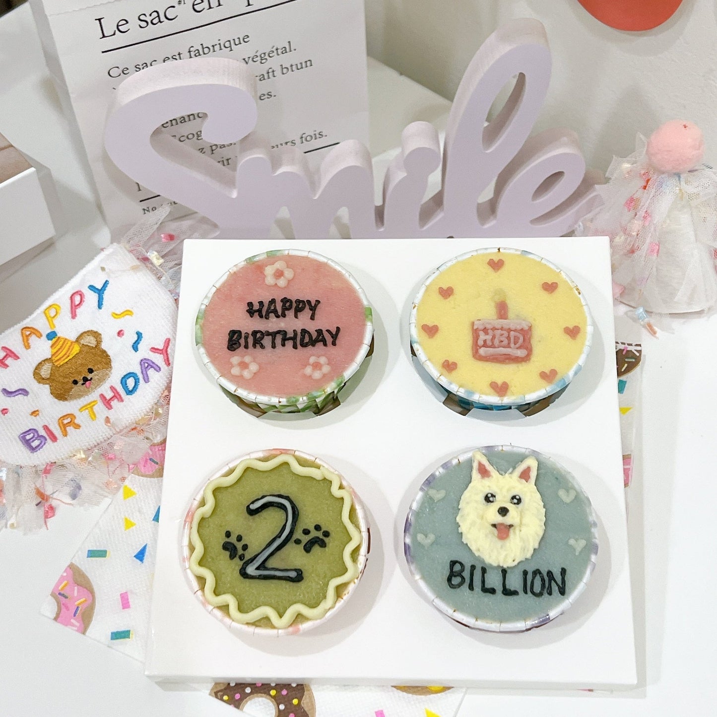 2D Face Pupcakes set - Pets Delight Bakery Pte Ltd