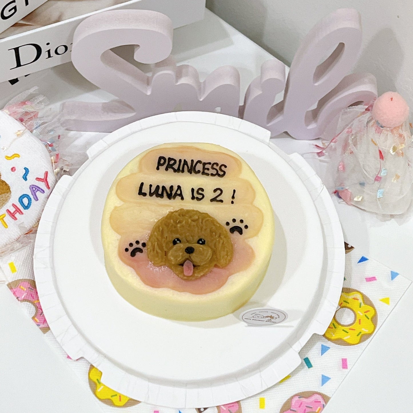 2D Face Rainbow Cake - Pets Delight Bakery Pte Ltd