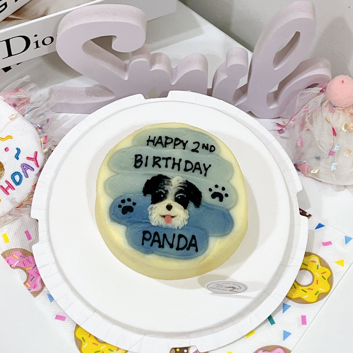 2D Face Rainbow Cake - Pets Delight Bakery Pte Ltd