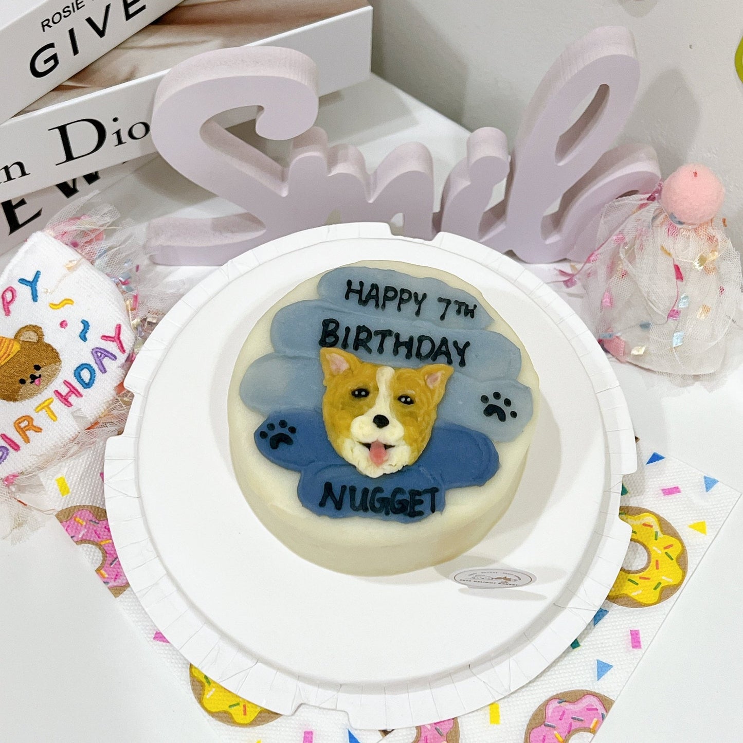 2D Face Rainbow Cake - Pets Delight Bakery Pte Ltd