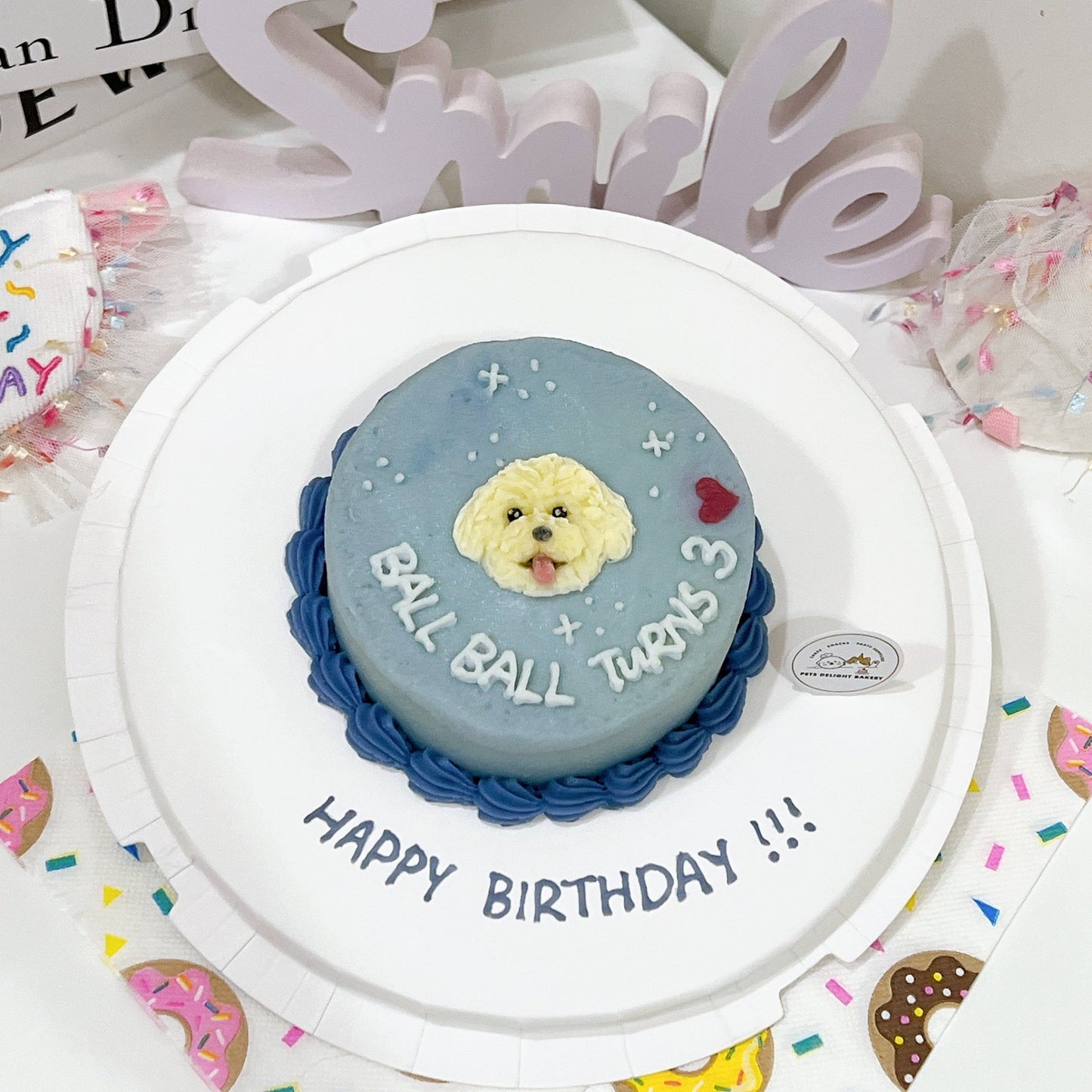 2D Face with paw Cake - Pets Delight Bakery Pte Ltd