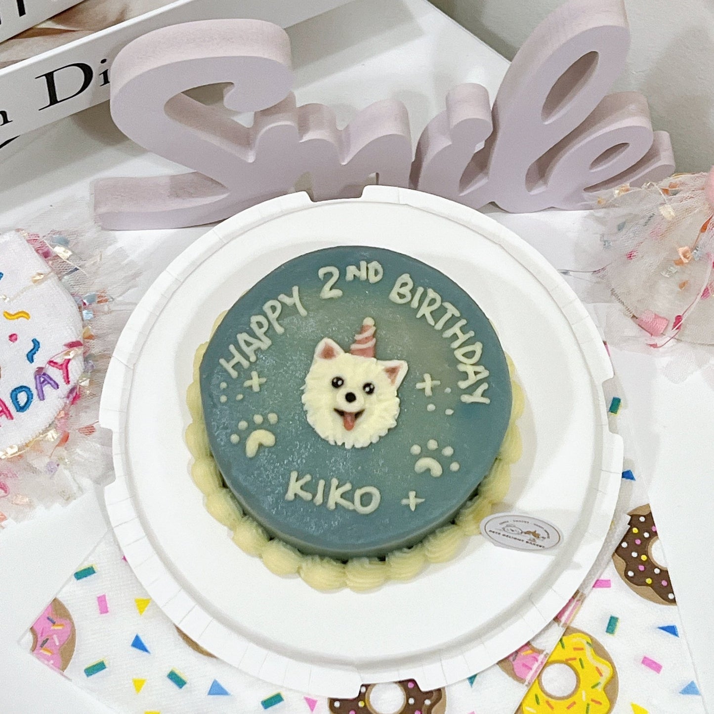 2D Face with paw Cake - Pets Delight Bakery Pte Ltd