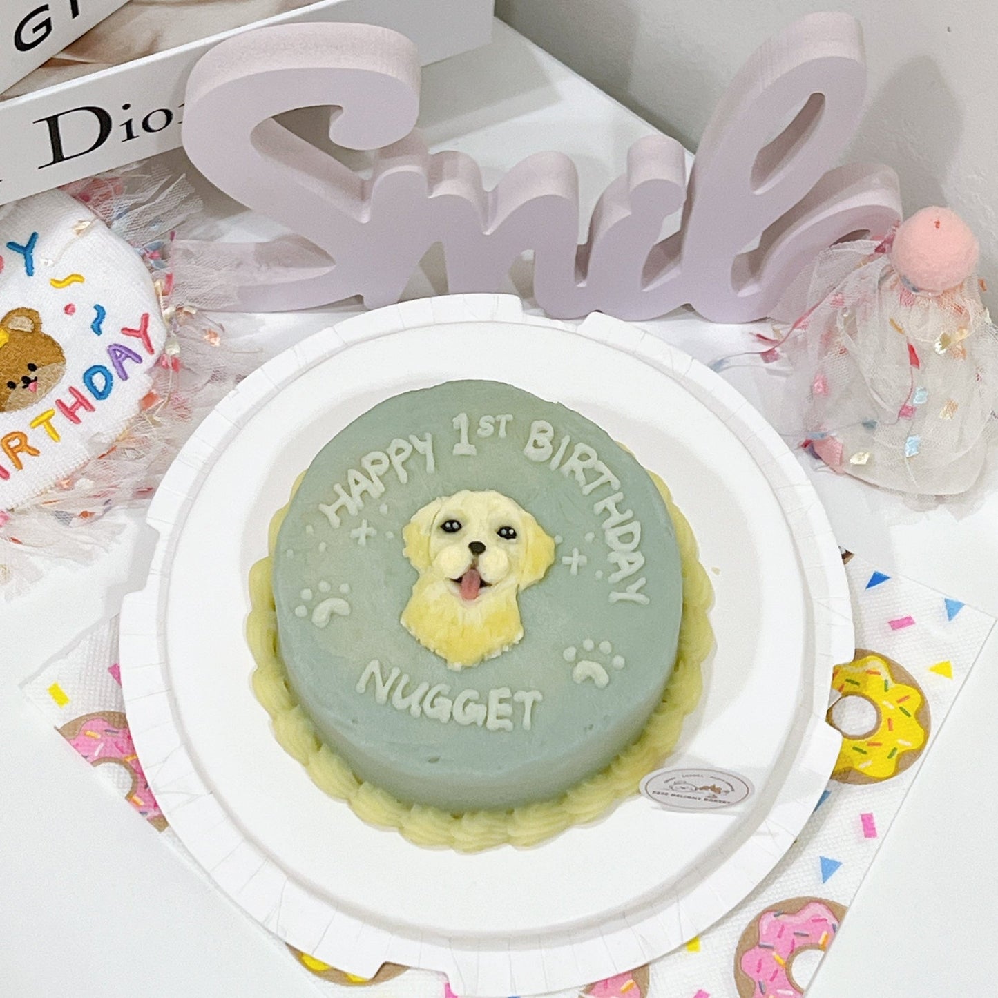 2D Face with paw Cake - Pets Delight Bakery Pte Ltd