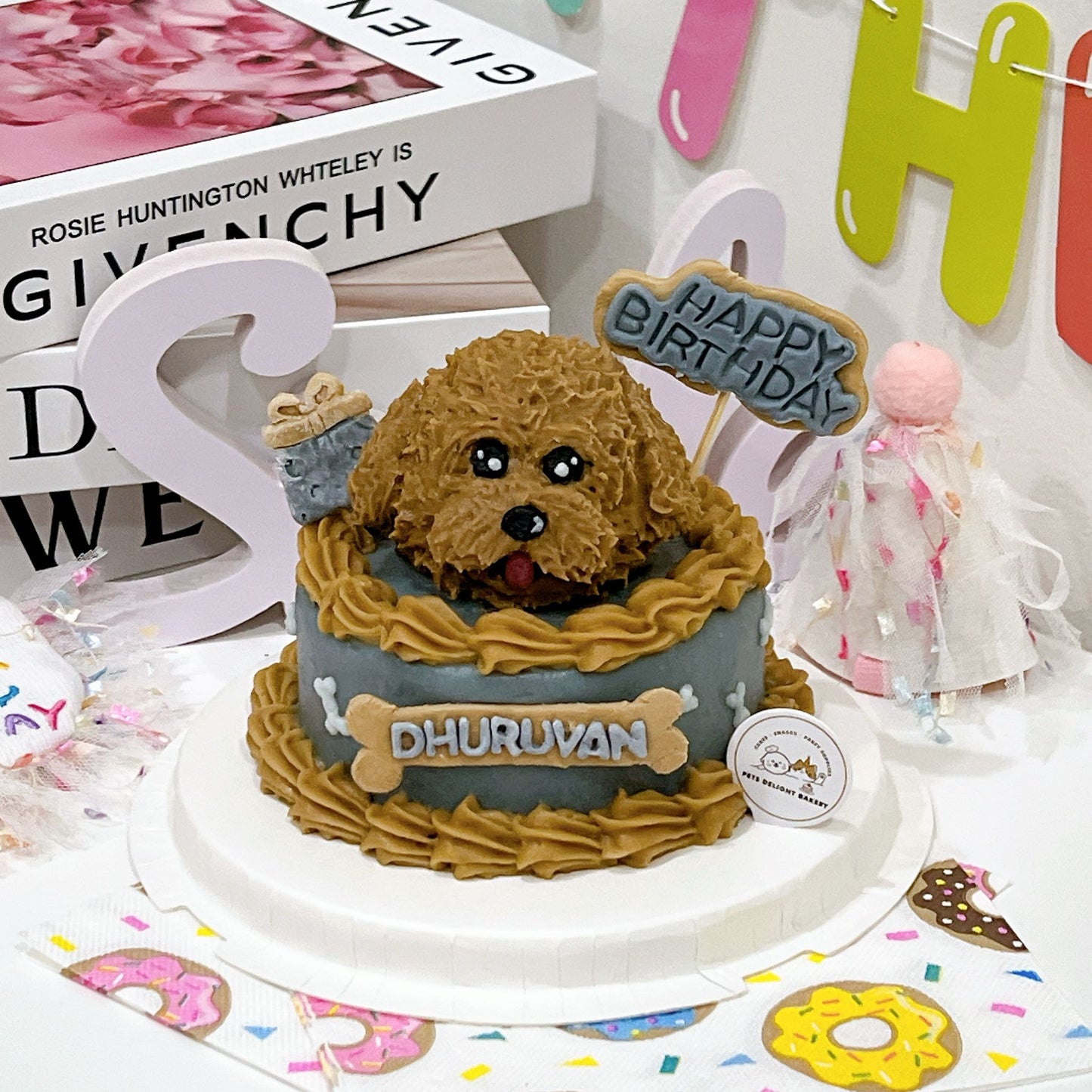3D Customized Dog/Cat Big Head HBD Cake - Pets Delight Bakery Pte Ltd