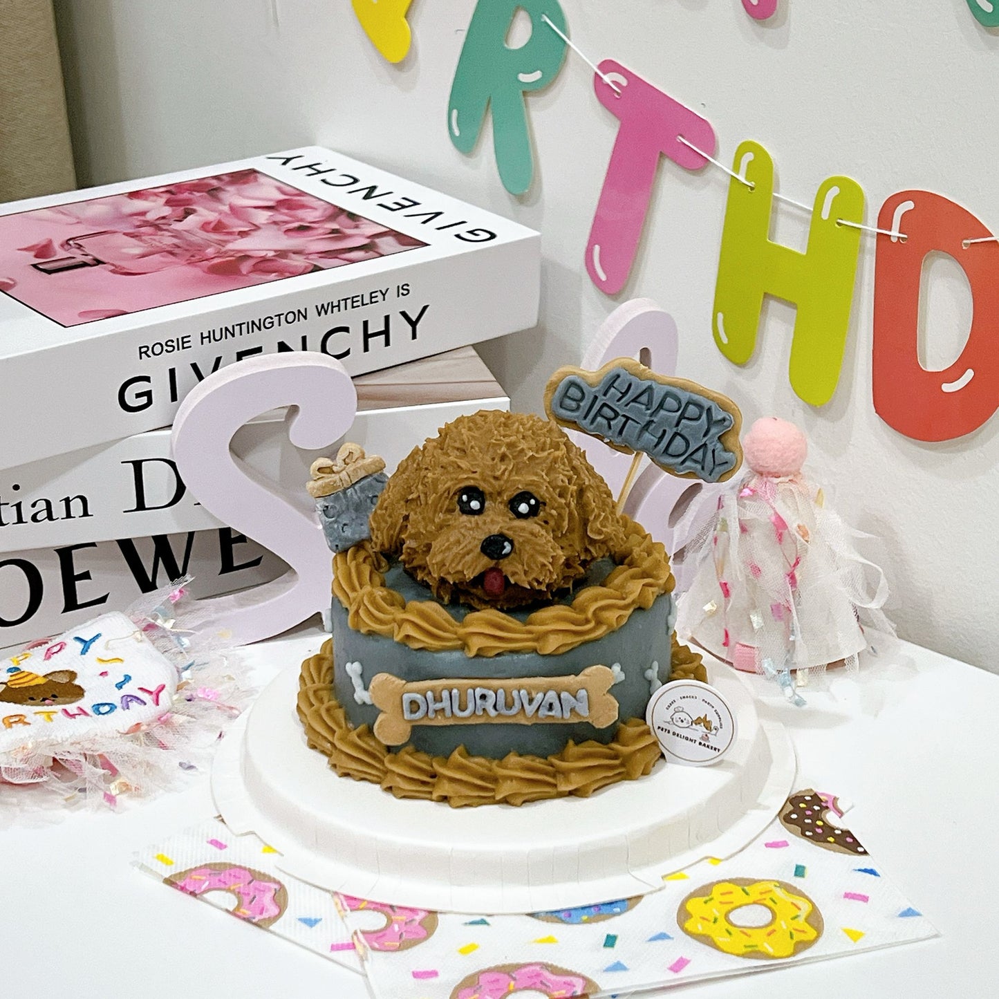 3D Customized Dog/Cat Big Head HBD Cake - Pets Delight Bakery Pte Ltd