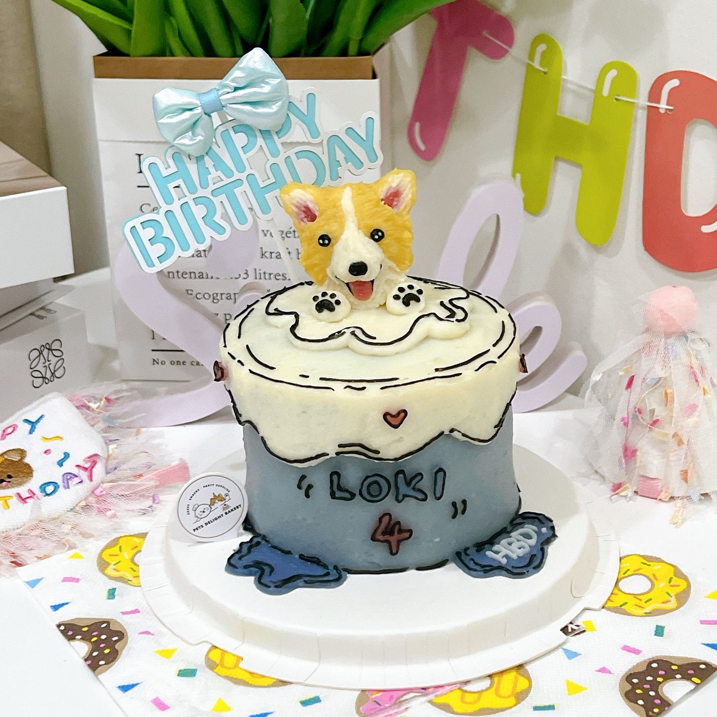 3D Customized Dog/Cat Comic Tall Cake - Pets Delight Bakery Pte Ltd