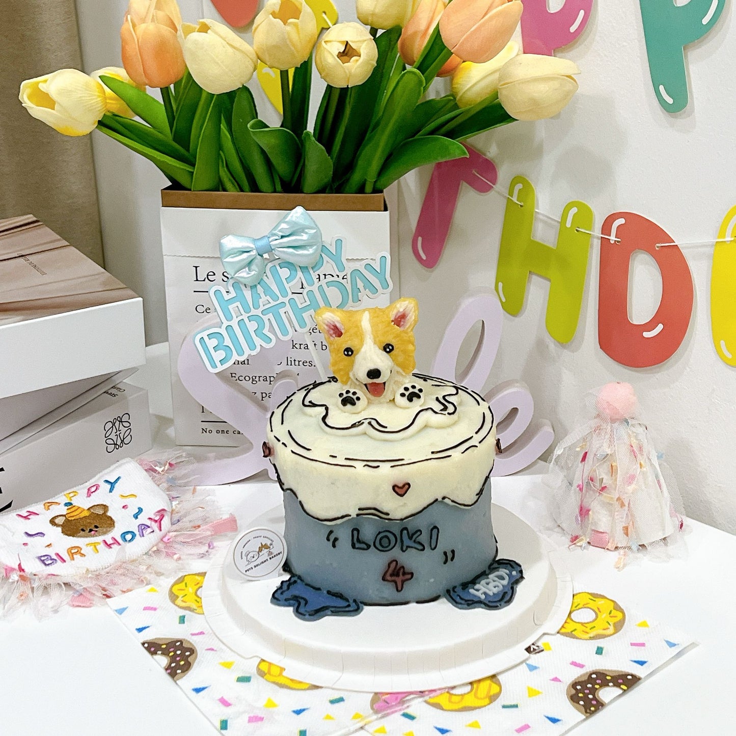 3D Customized Dog/Cat Comic Tall Cake - Pets Delight Bakery Pte Ltd