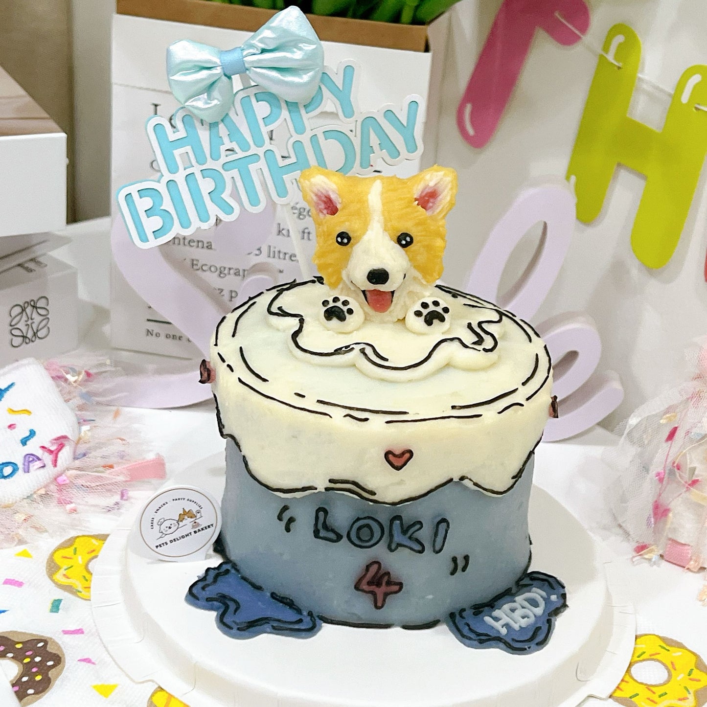 3D Customized Dog/Cat Comic Tall Cake - Pets Delight Bakery Pte Ltd