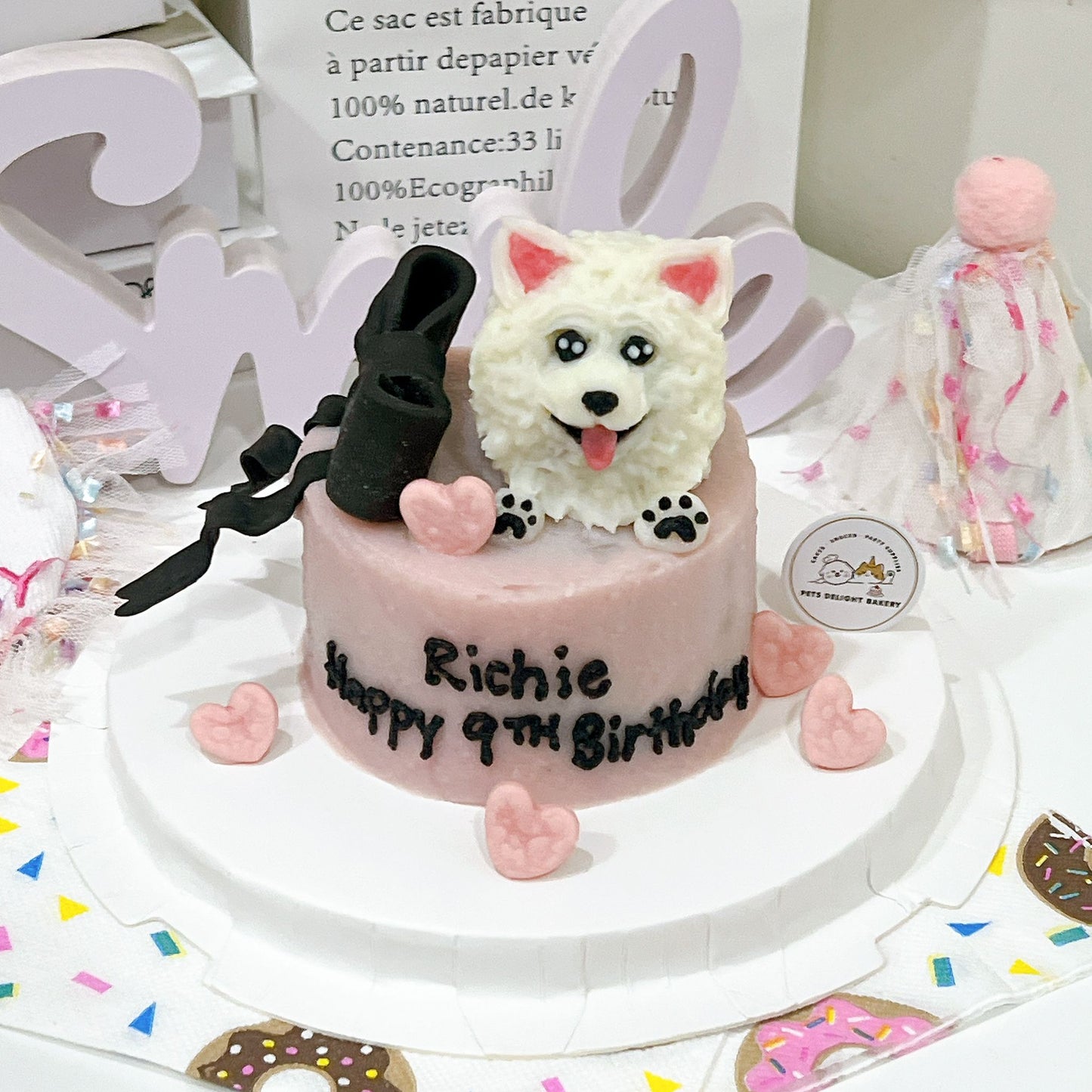 3D Customized Dog/Cat Big Head Ribbon Cake