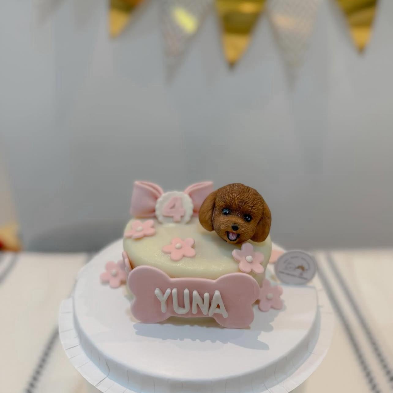 3D Customized Dog/Cat Ribbon Flowers Cake