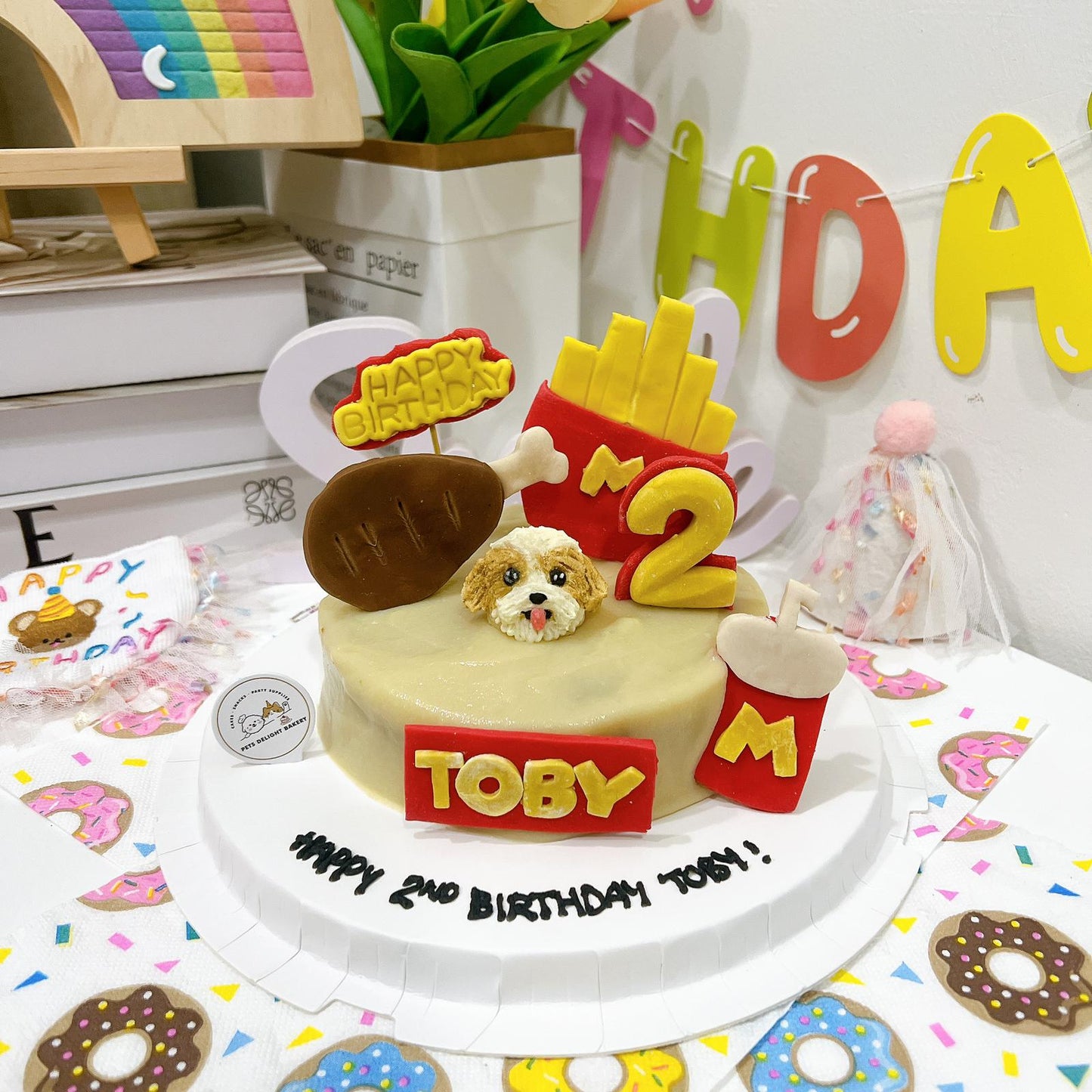 3D McDonald design Customized Dog/Cat Cake