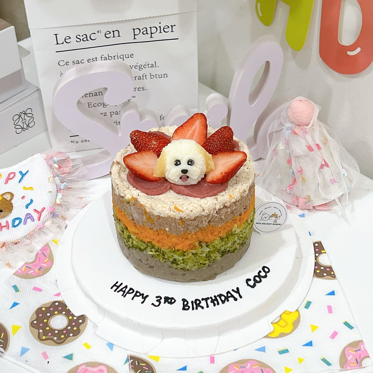 3D Customized Layering Dog/Cat Strawberry Cake