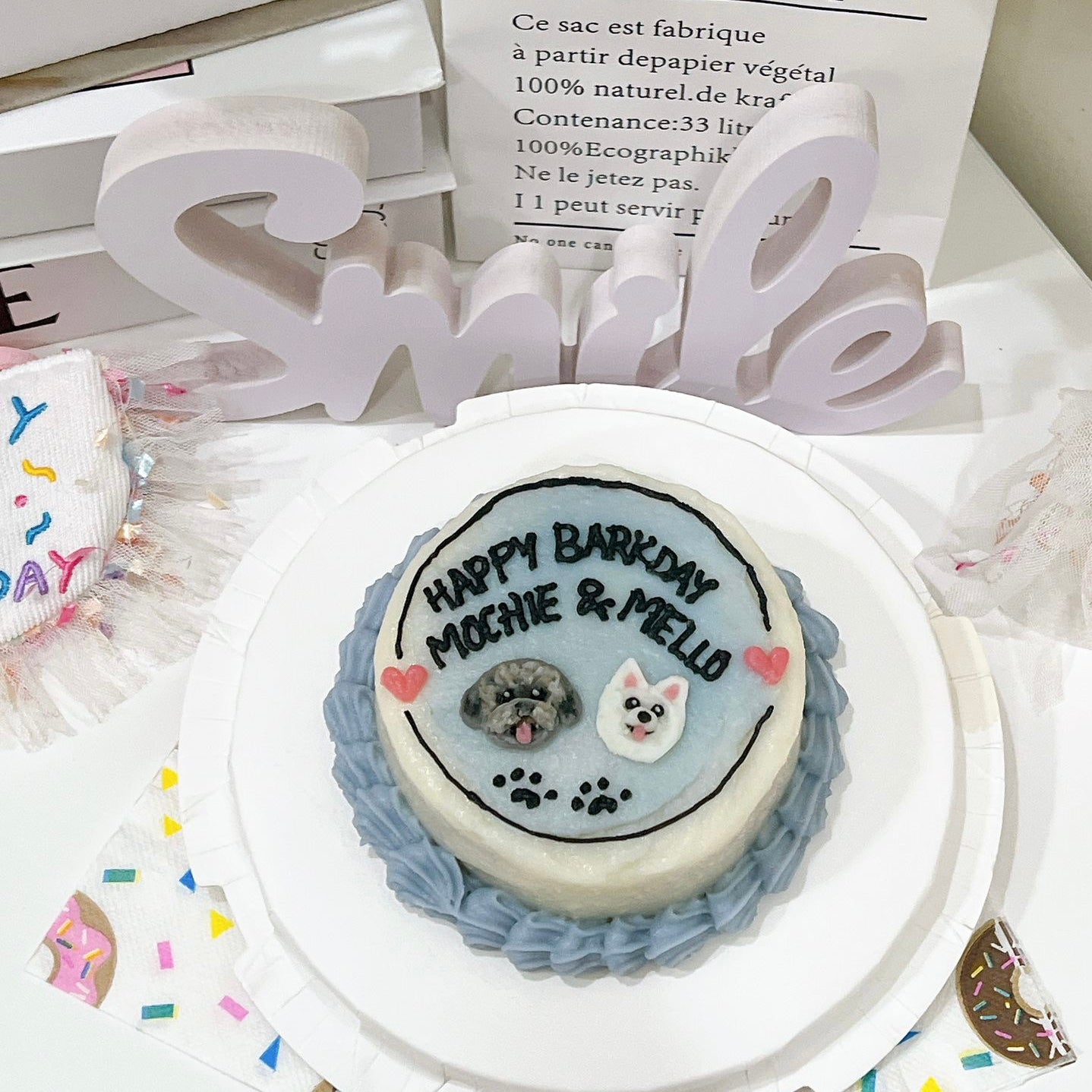 2D Custom Dog/Cat Little Red Heart Cake