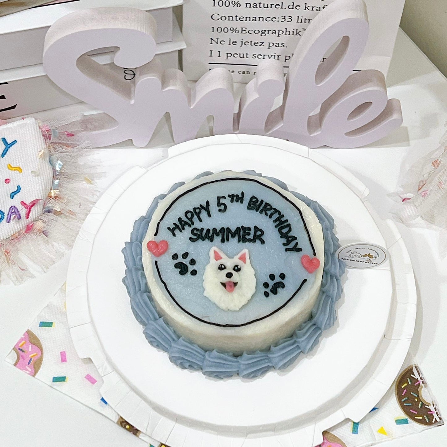 2D Custom Dog/Cat Little Red Heart Cake