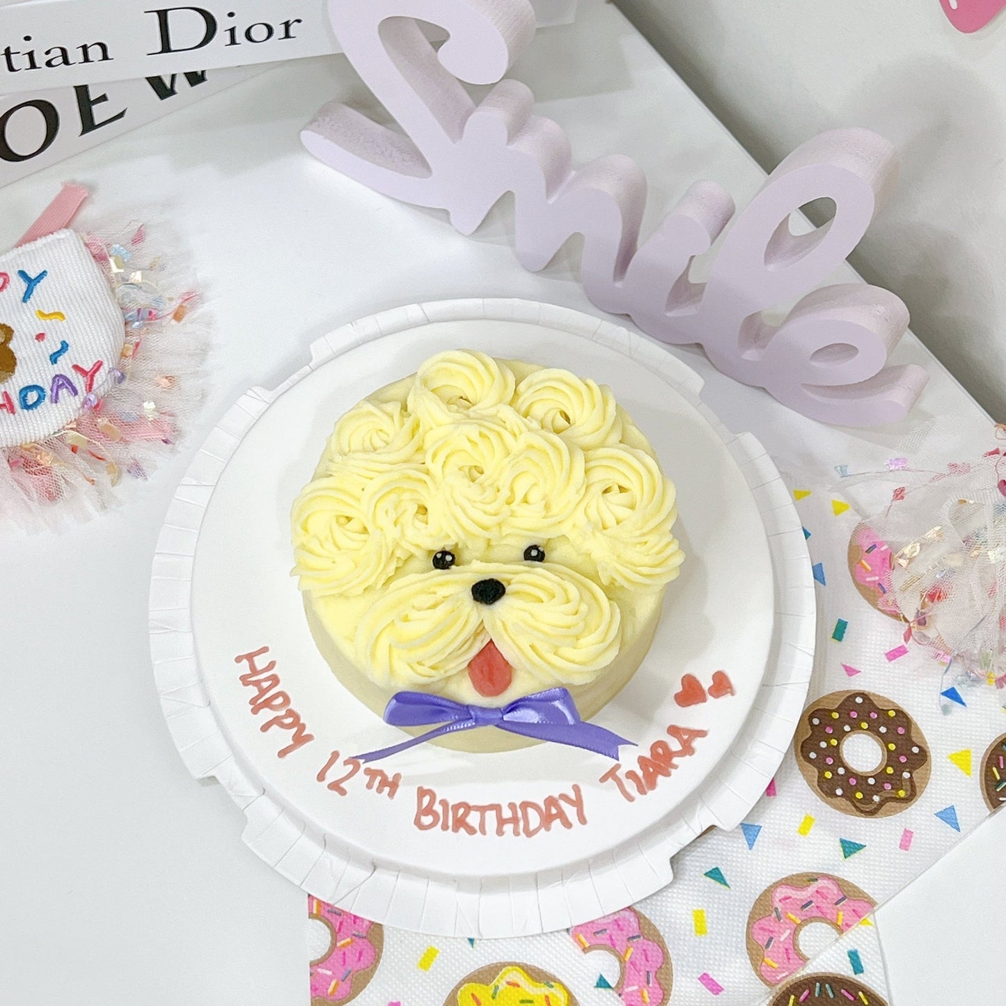 Bichon Minimalist Simple Cake - Pets Delight Bakery Pte Ltd