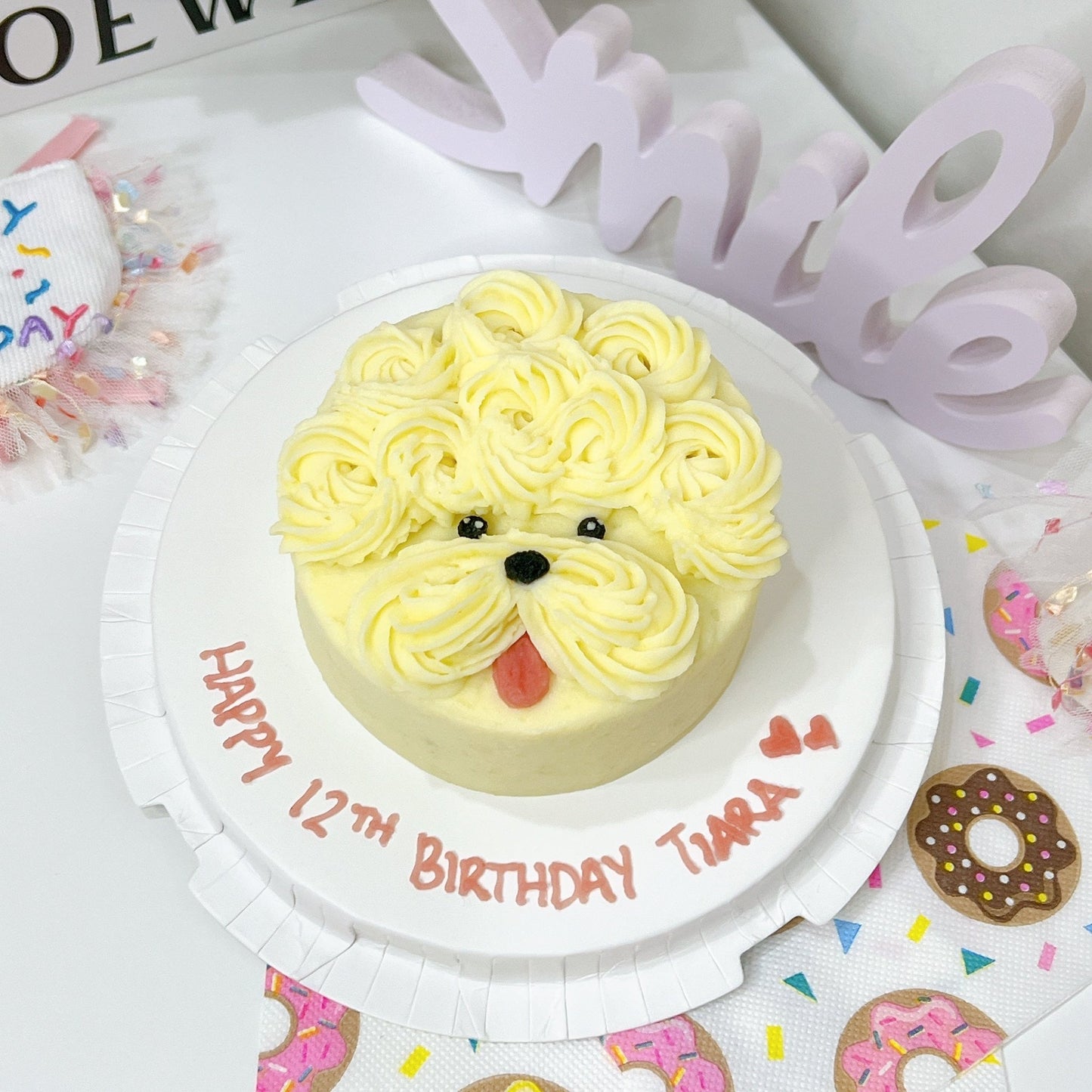 Bichon Minimalist Simple Cake - Pets Delight Bakery Pte Ltd