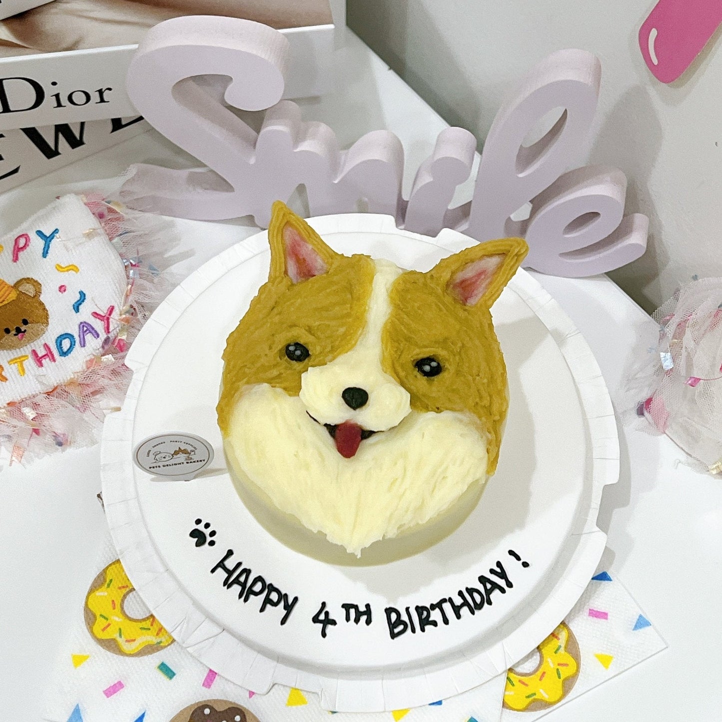 Corgi Pets/Puppy Face Cake - Pets Delight Bakery Pte Ltd