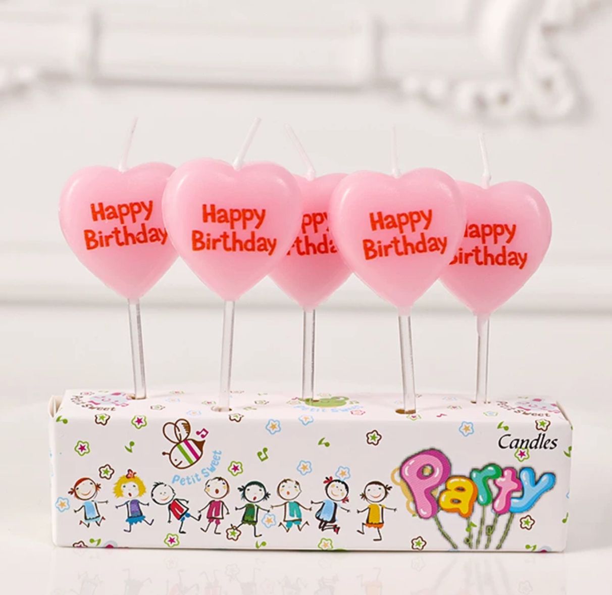 Heart Shape Happy Birthday Candle - Pets Delight Bakery Pte Ltd