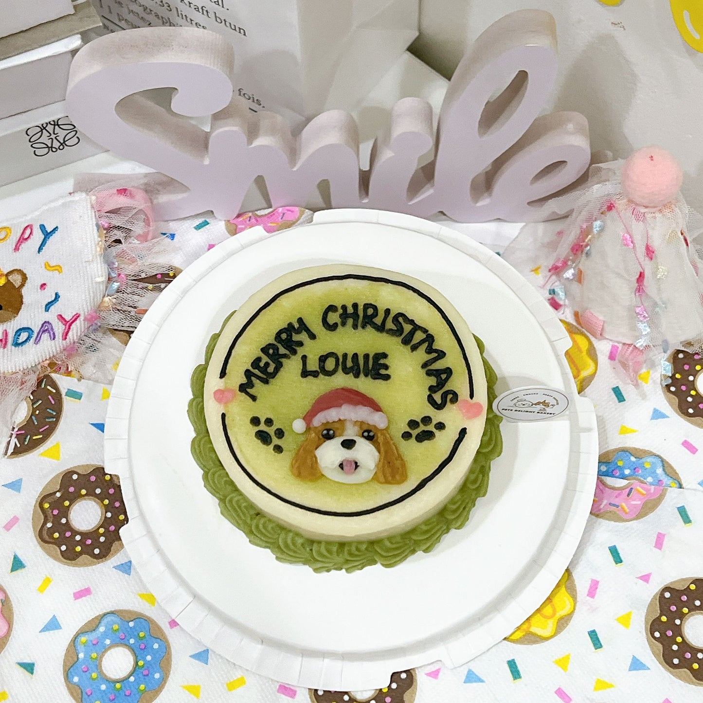 2D Custom Dog/Cat Merry Christmas Cake