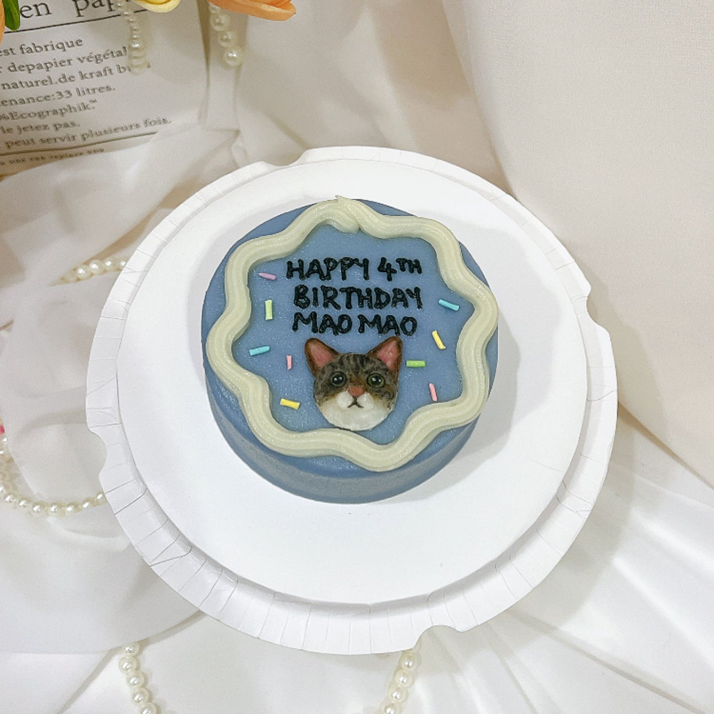 2D Custom Cat/Kitten Birthday Cake