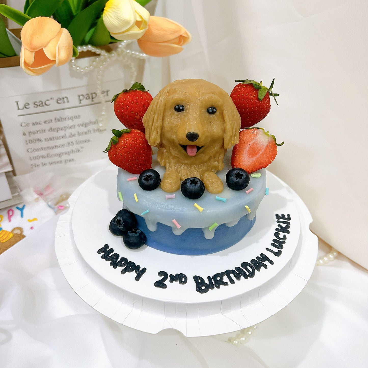 3D Customized Dog/Cat Berries Cake
