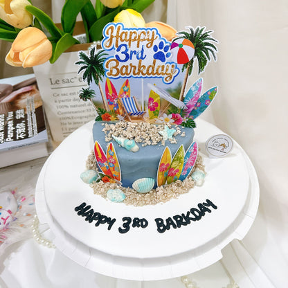 Tropical Surf Beach Pawty Cake