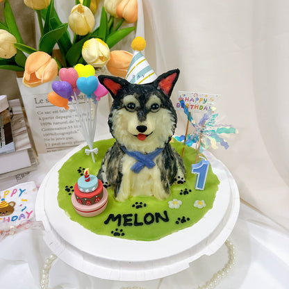 Husky Full Body Dog/Cat Cake (Customizable)