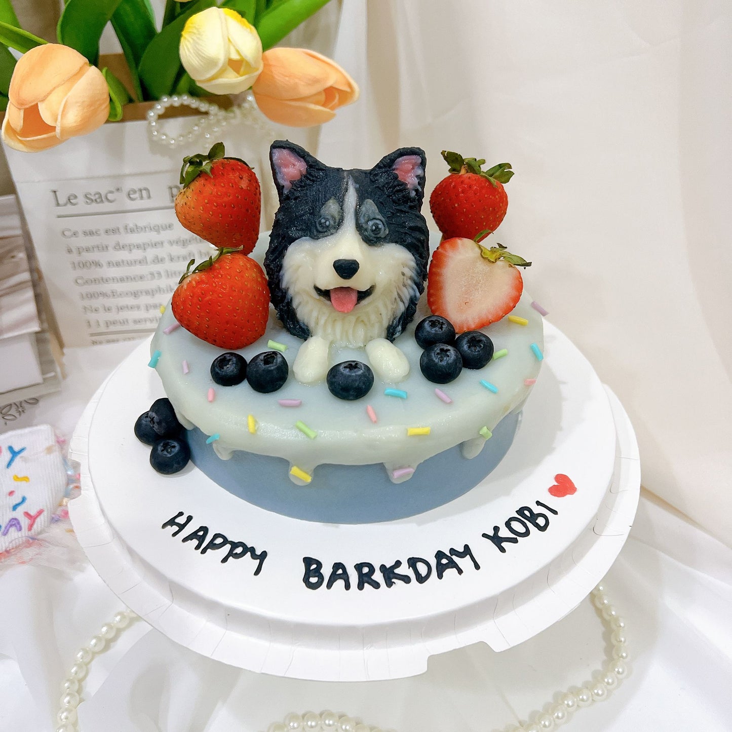 3D Customized Dog/Cat Berries Cake