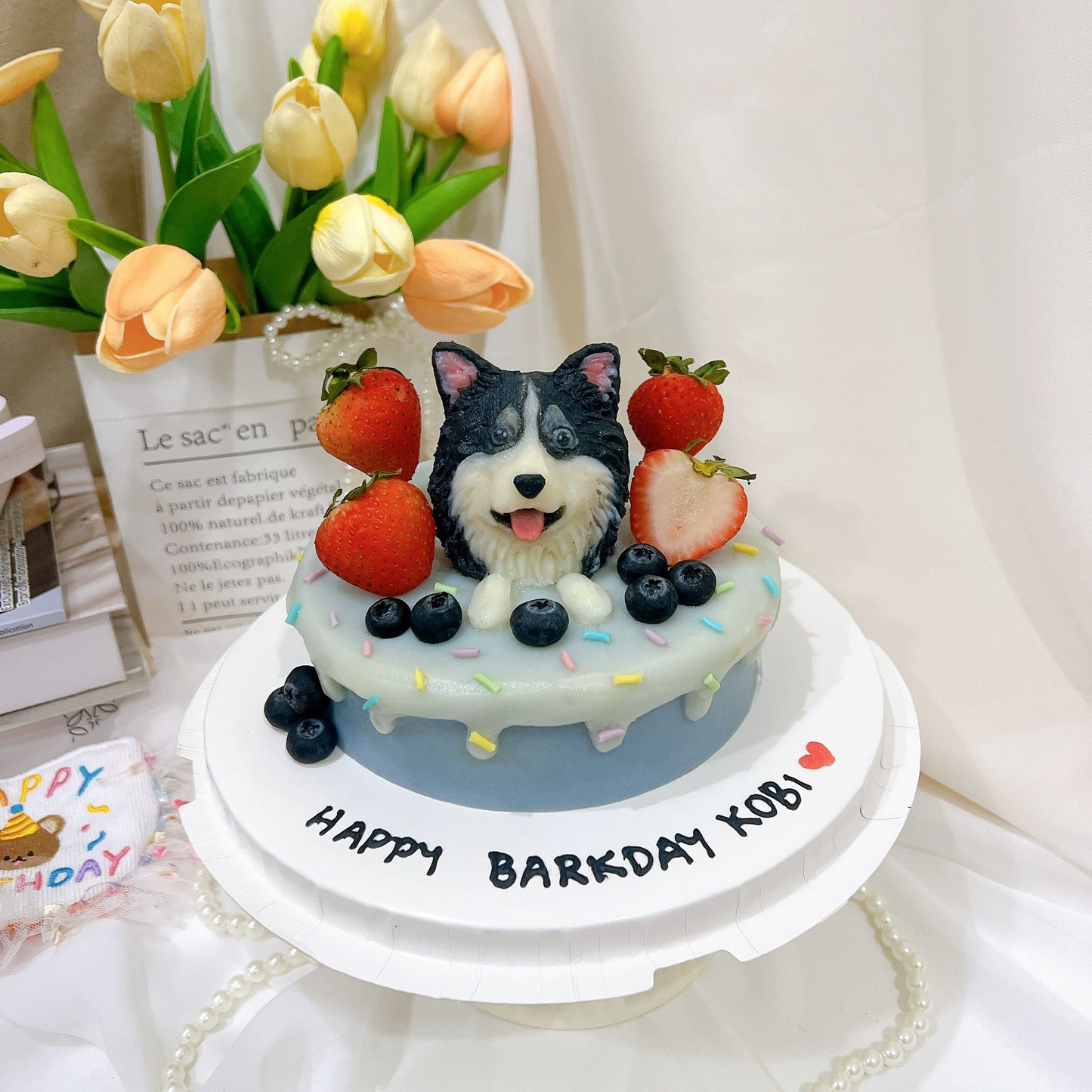 3D Customized Dog/Cat Berries Cake
