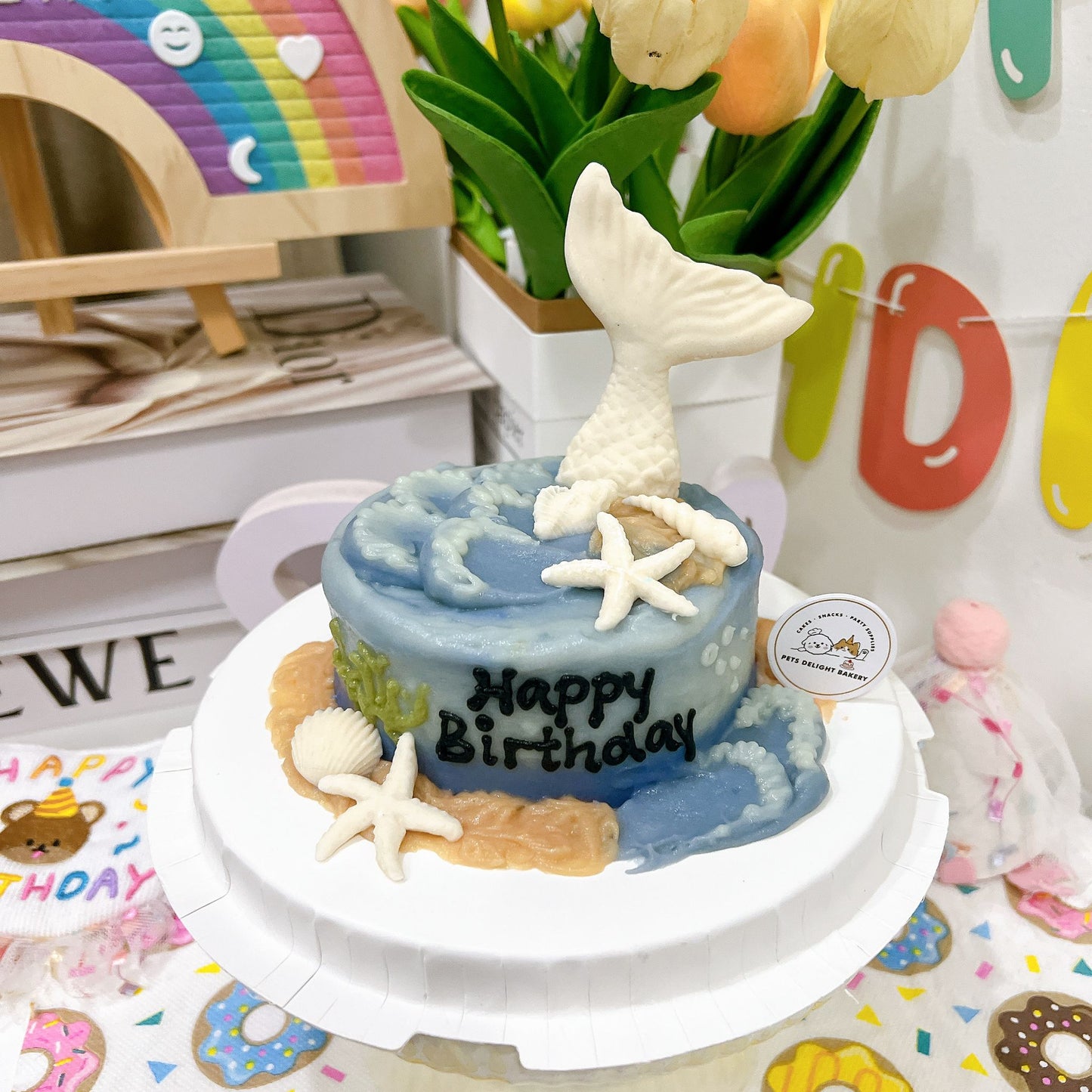 Pets White Tail Mermaid Cake (for dogs n cats)
