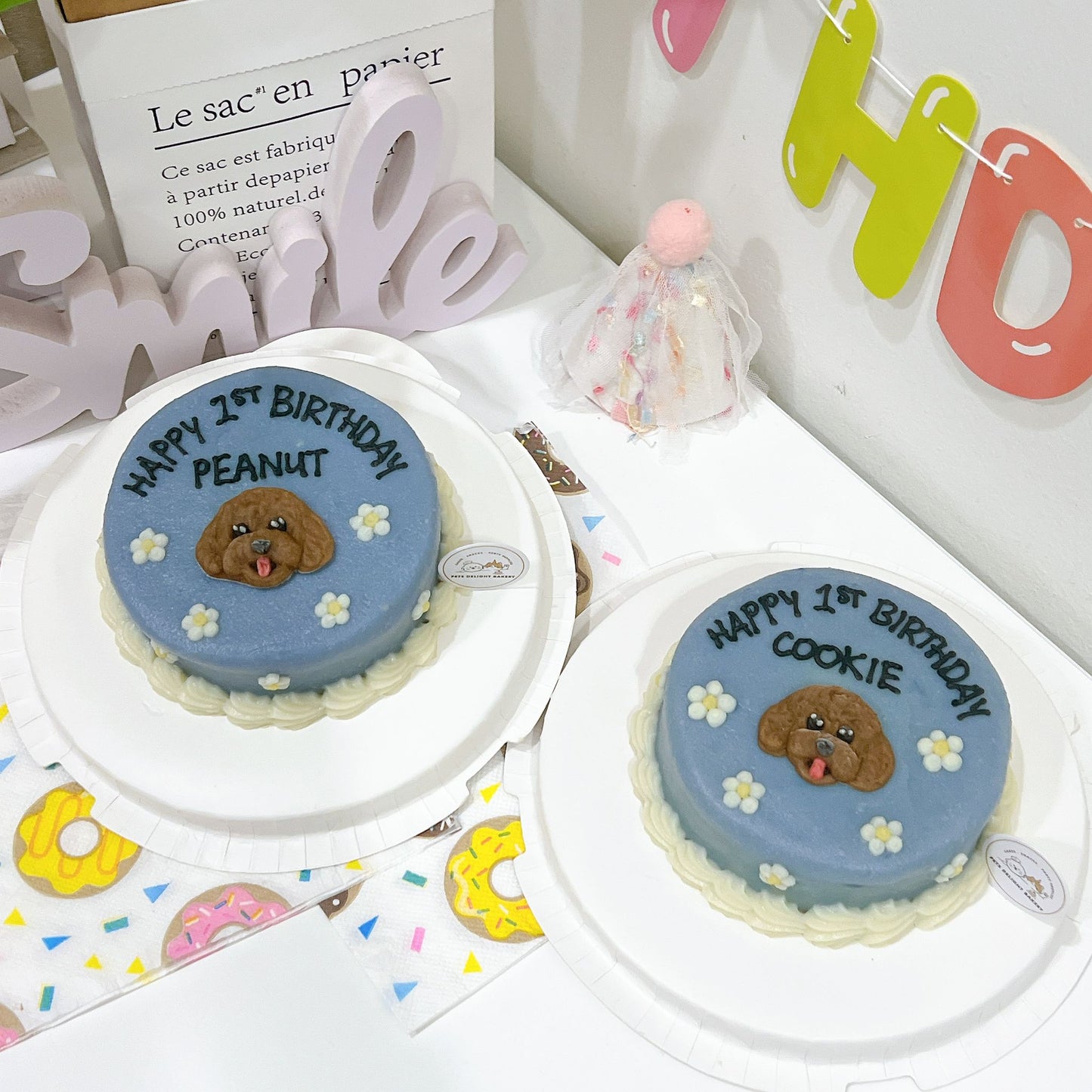 2D Custom Dog/Cat Daisy Cake (Same - day) - Pets Delight Bakery Pte Ltd