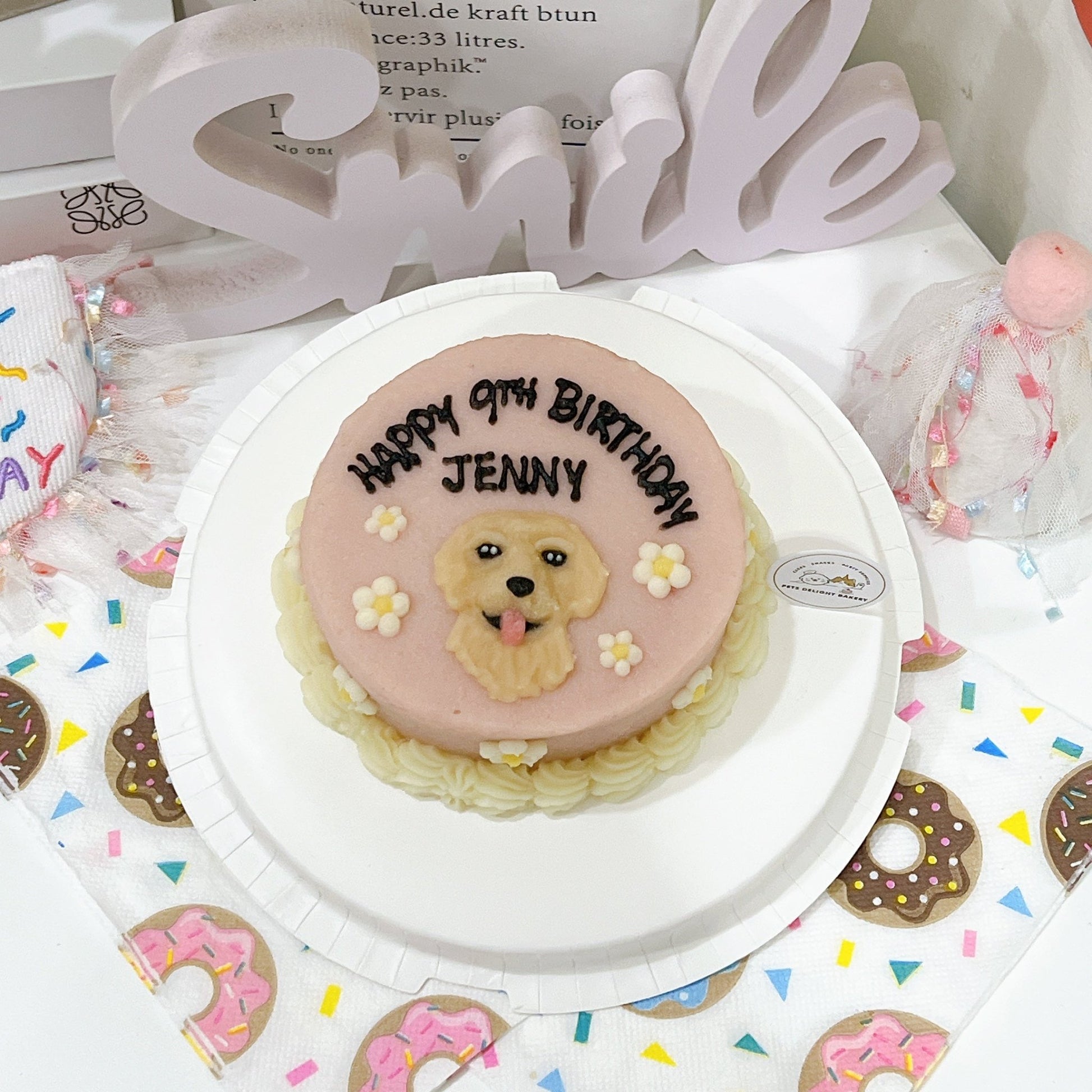 2D Custom Dog/Cat Daisy Cake (Same - day) - Pets Delight Bakery Pte Ltd