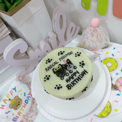 2D Custom Dog/Cat Paws Around Cake - Pets Delight Bakery Pte Ltd