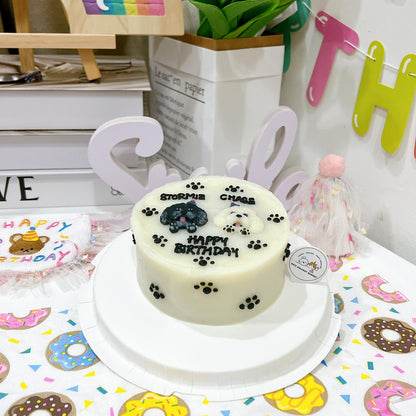 2D Custom Dog/Cat Paws Around Cake - Pets Delight Bakery Pte Ltd