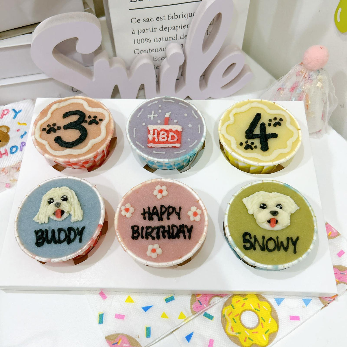 2D Dog/Cat Pupcakes (Same-day) - Pets Delight Bakery Pte Ltd