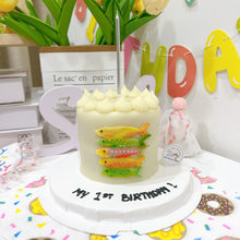 2D Rainbow Fishes Dog/Cat Tall Cake