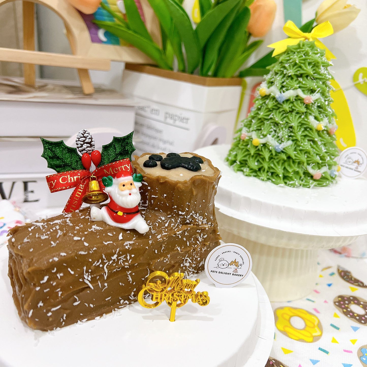 Christmas Pets Log Cake (For Dogs & Cats)