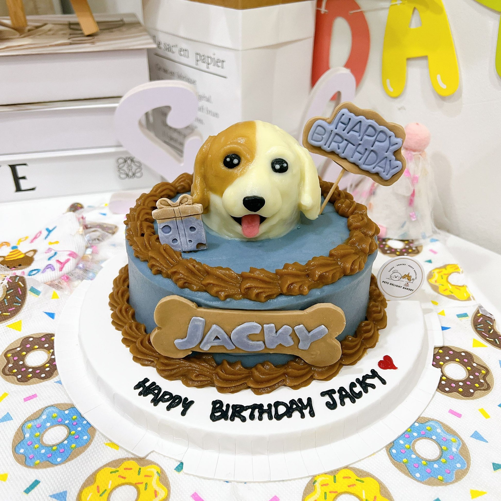 3D Customized Dog/Cat Big Head HBD Cake - Pets Delight Bakery Pte Ltd