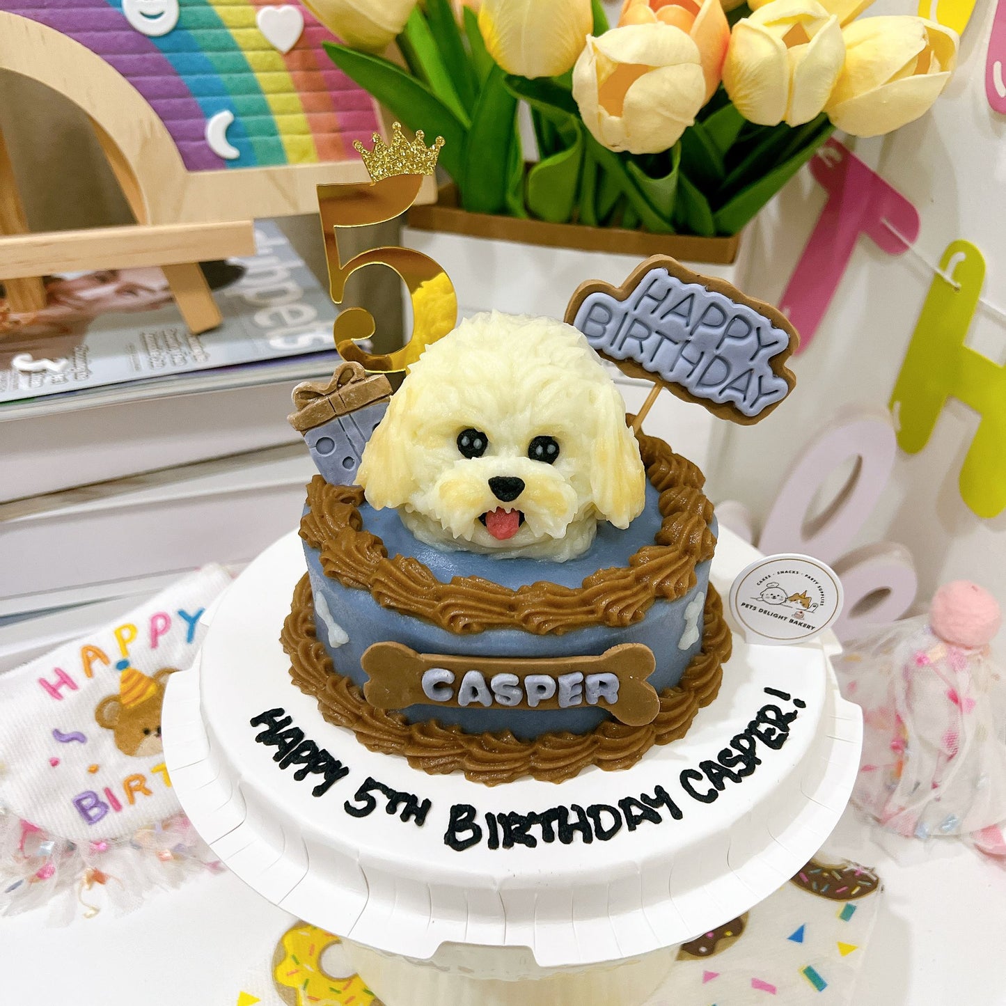 3D Customized Dog/Cat Big Head HBD Cake - Pets Delight Bakery Pte Ltd