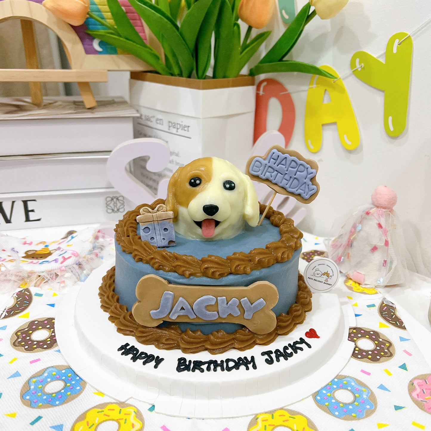 3D Customized Dog/Cat Big Head HBD Cake - Pets Delight Bakery Pte Ltd