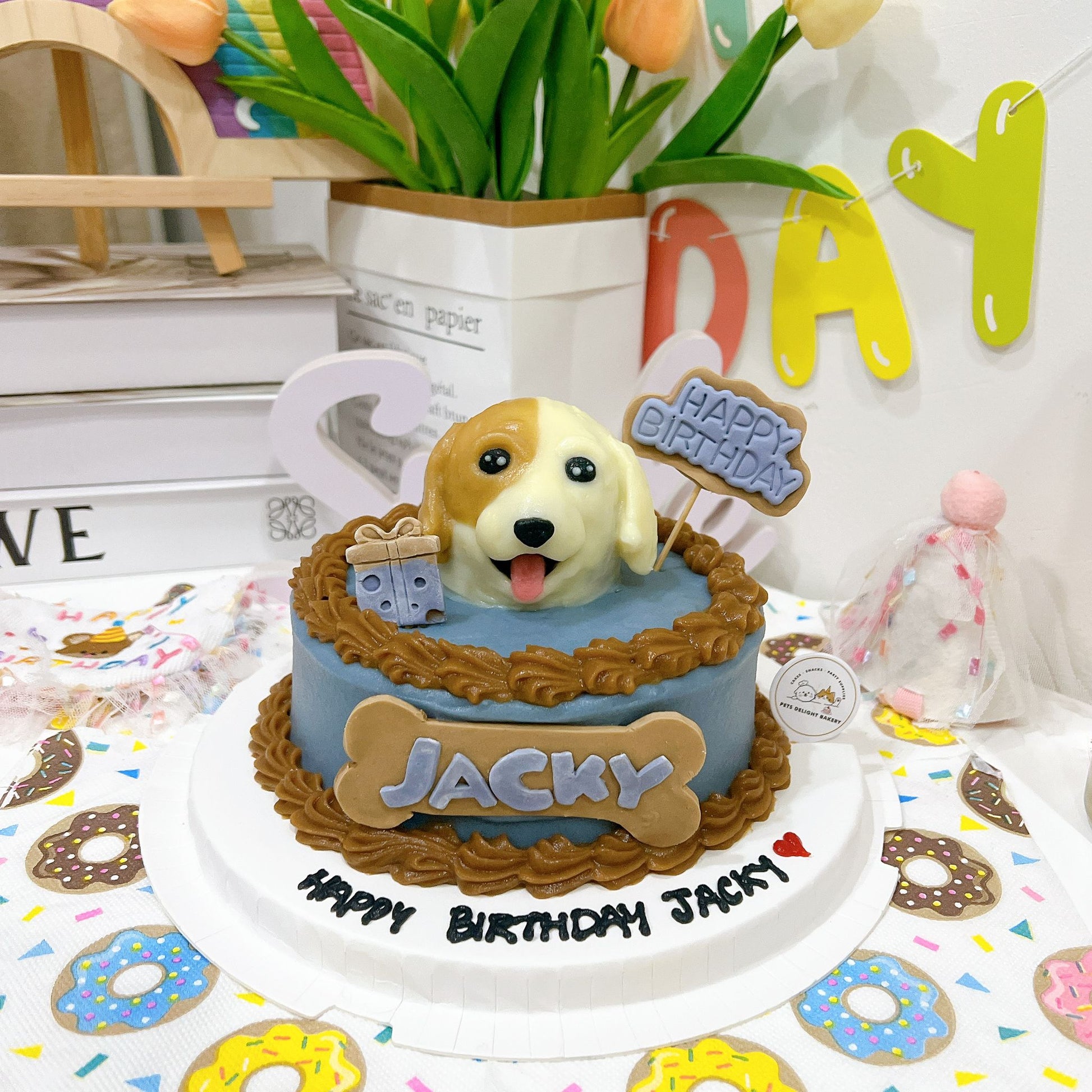 3D Customized Dog/Cat Big Head HBD Cake - Pets Delight Bakery Pte Ltd