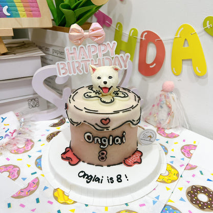 3D Customized Dog/Cat Comic Tall Cake - Pets Delight Bakery Pte Ltd